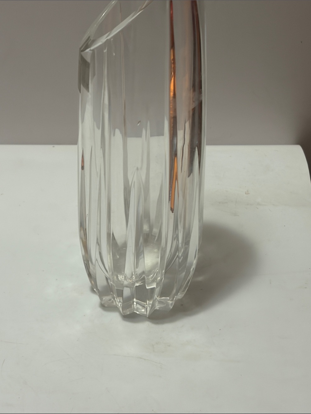 Mikasa Clear Crystal Vase with Vertical Cut Design - Picture 8 of 8